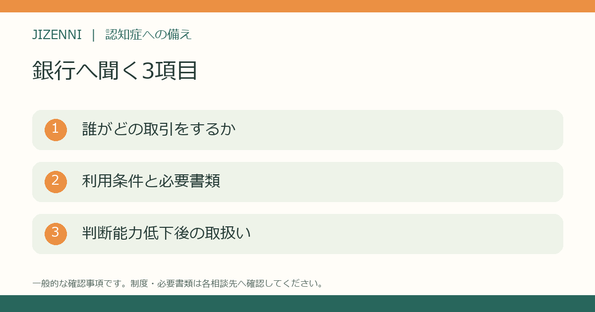 銀行に相談するときの確認事項